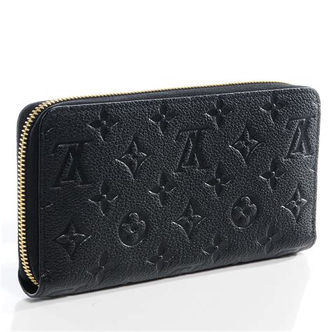 lv black embossed wallet|louis vuitton black zipper wallet.